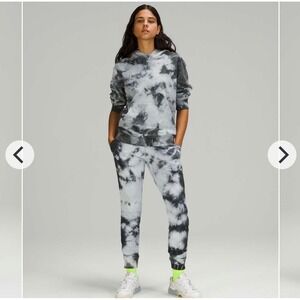 Lululemon Warm Down Jogger Earth Dye Stone Cotton Terry Mid Rise Size 10